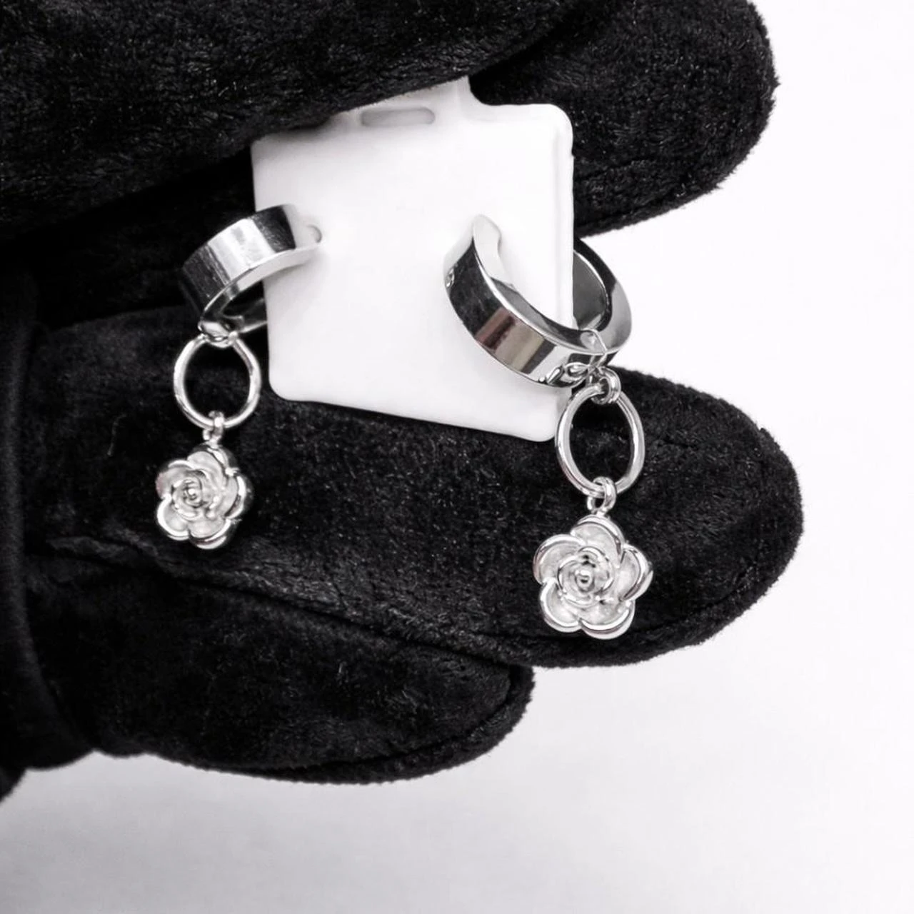 Mini Rose Silver Jewelry Set in Stainless Steel - photo 4