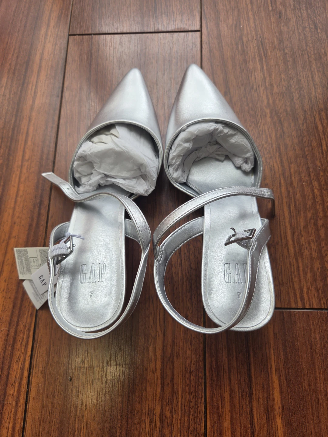 New GAP Silver Pointed Heels - photo 3