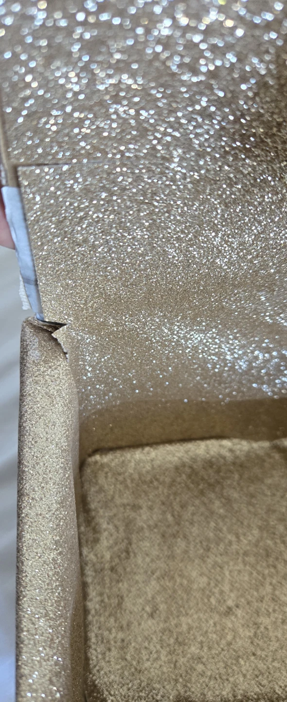 Gold Glitter Decorative Box with Blue Butterfly Trim - photo 5