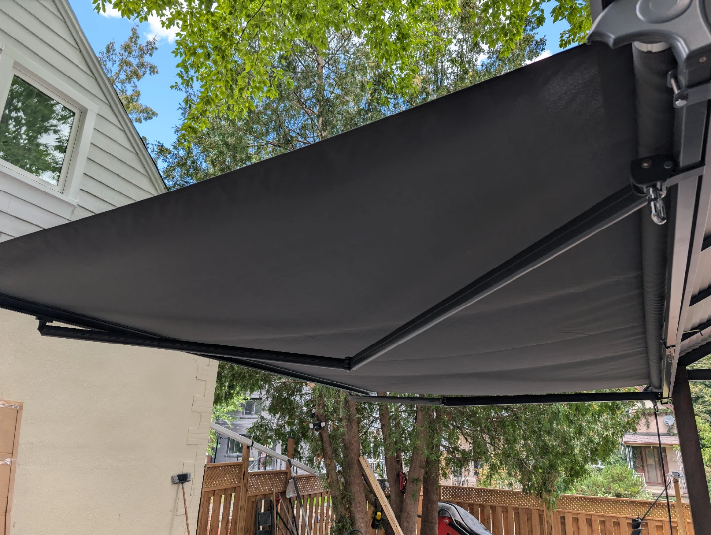 Grey Retractable Patio Awning – 13 × 10 ft, NEW