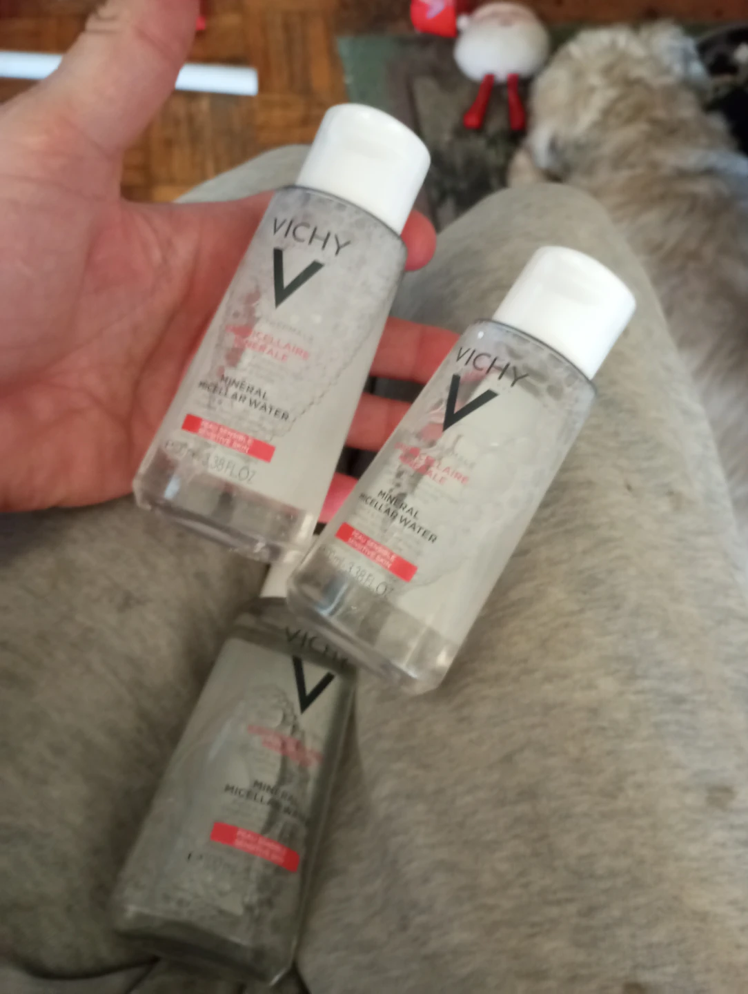 Three Vichy Mineral Micellar Water Bottles