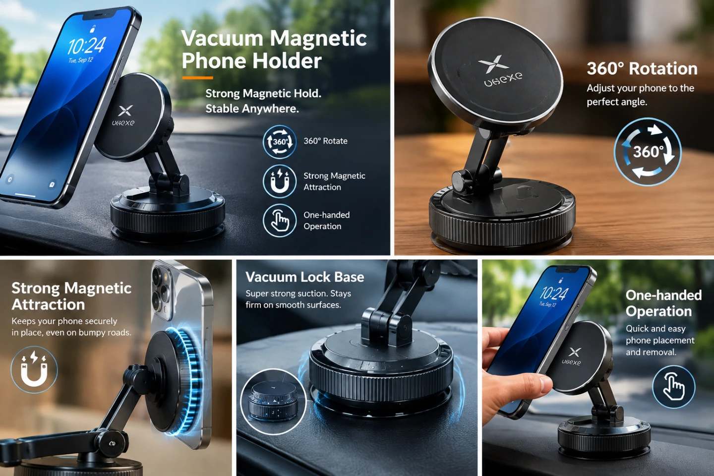 Vacuum Magnetic Phone Holder