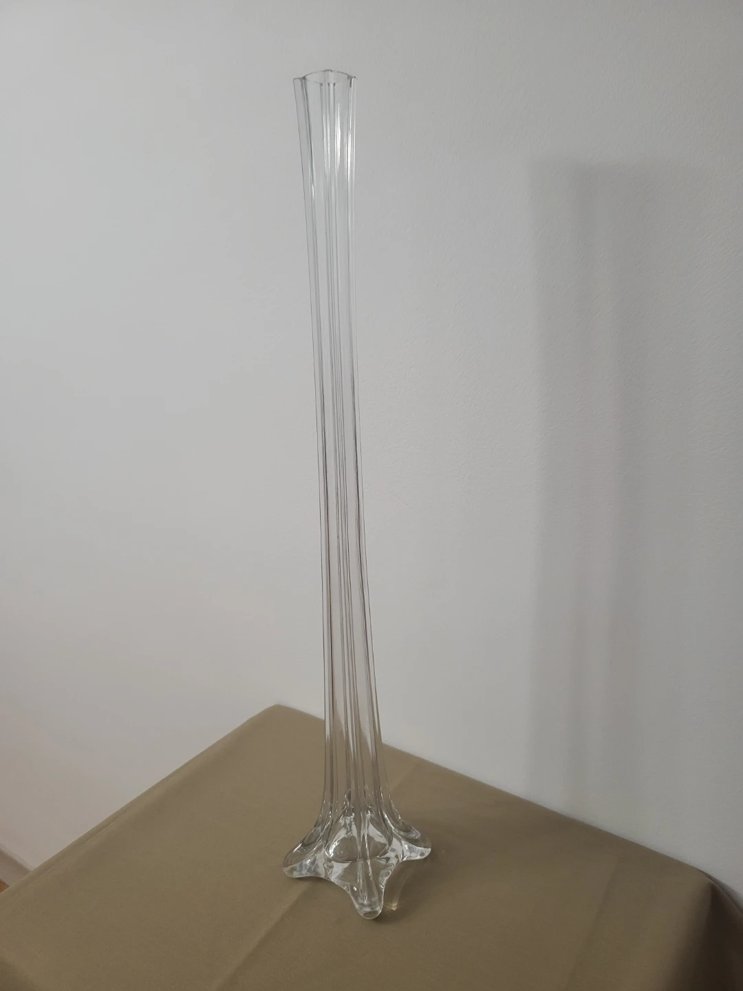 Tall Clear Glass Eiffel Tower Bud Vase