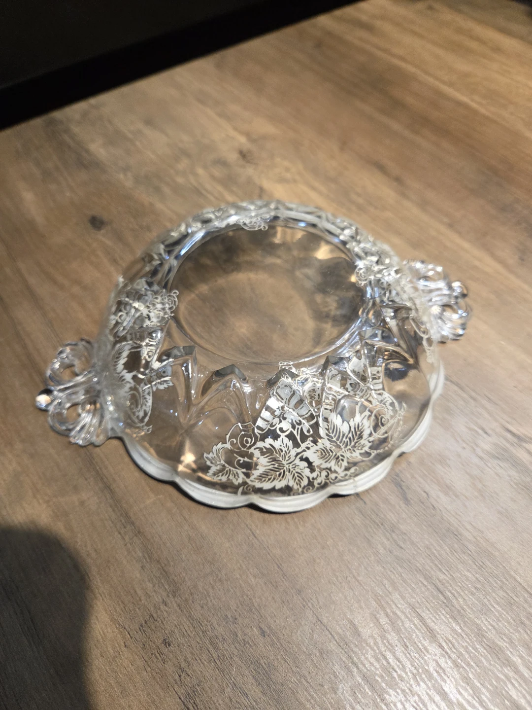 Vintage Silver Overlay Glass Candy / Serving Dish - photo 3