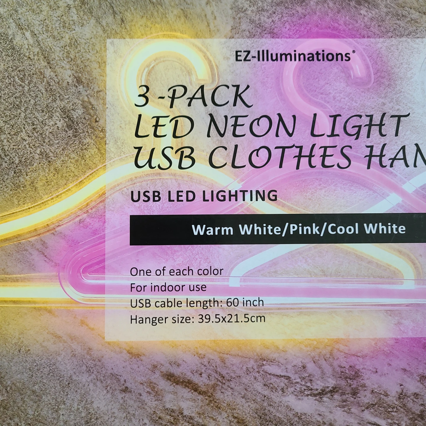 EZ-Illuminations 3-Pack LED Neon USB Clothes Hangers - photo 2