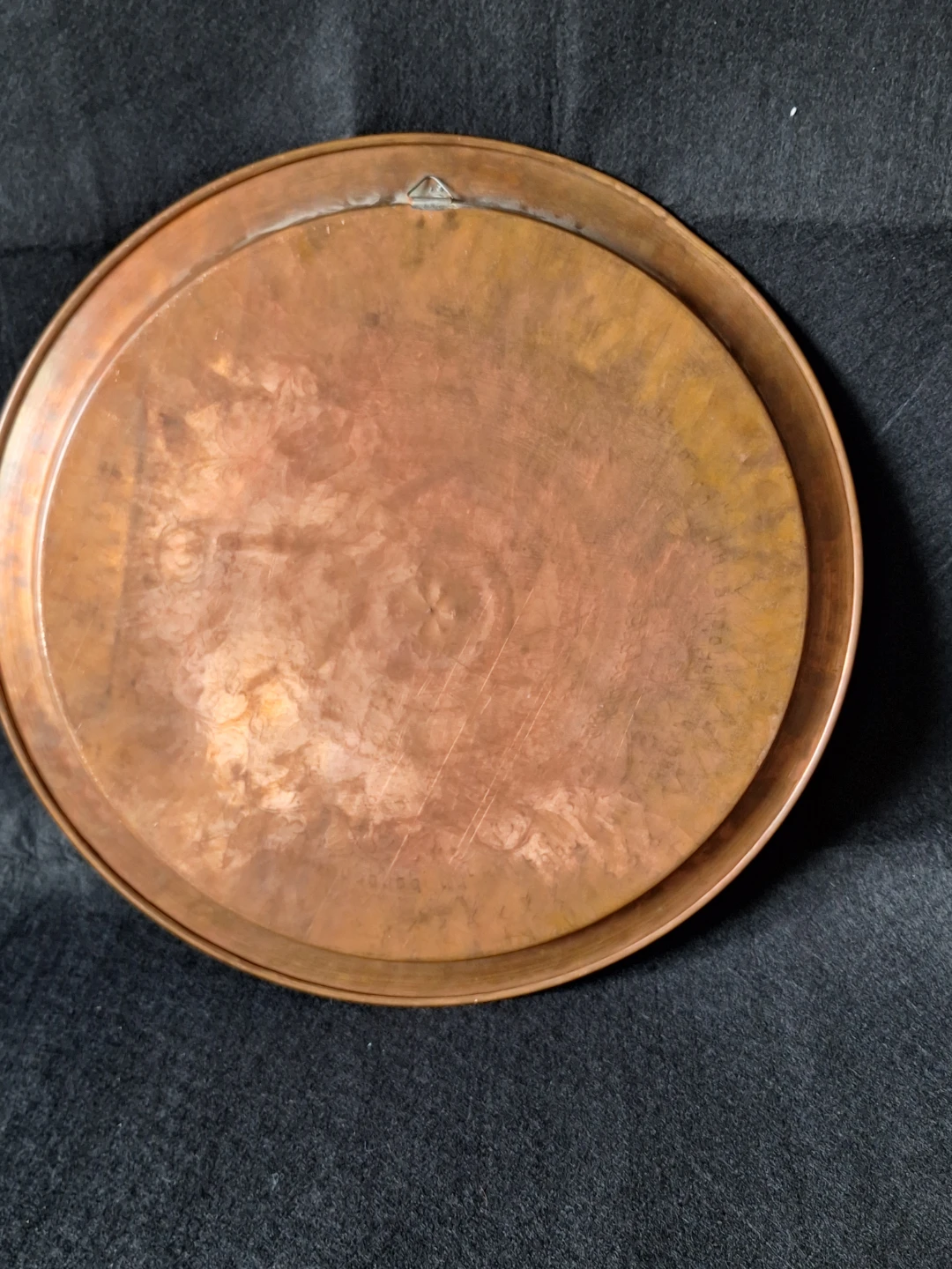 Two Vintage Etched Copper Decorative Trays - photo 3