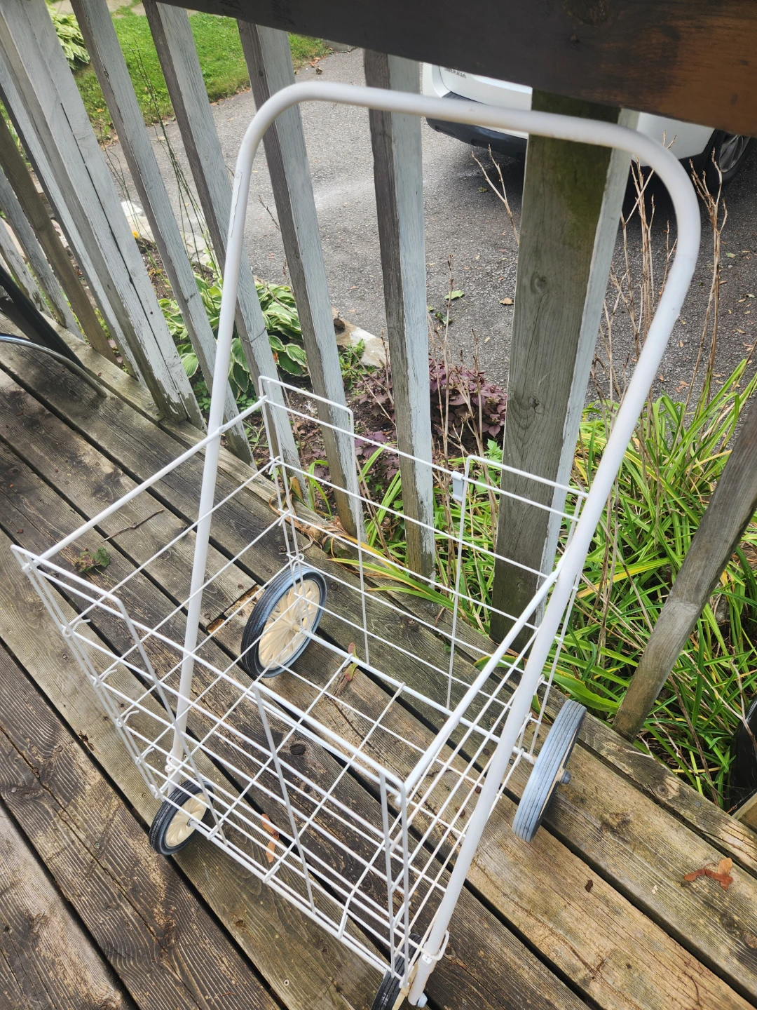 White Rolling Shopping Cart