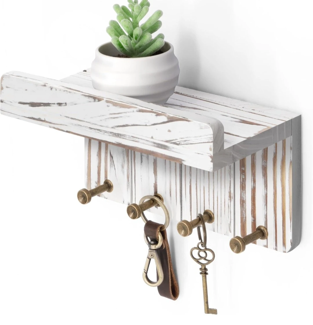Wall Mounted Key Holder with Shelf 🏈