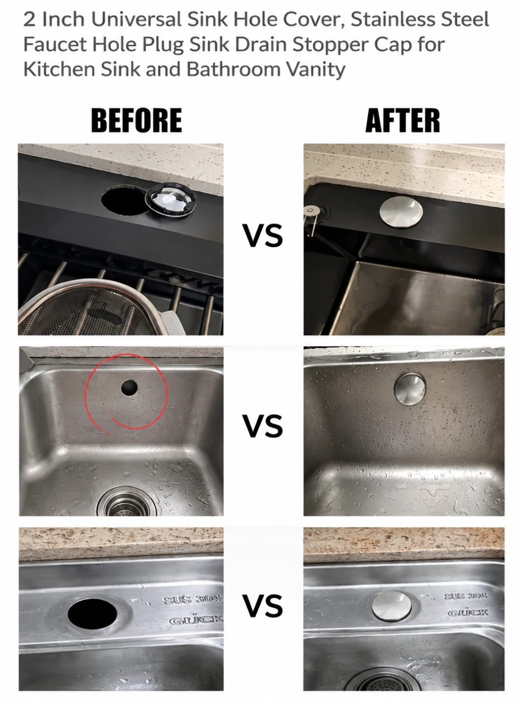 4x2 Inch Universal Sink Hole Cover - photo 2