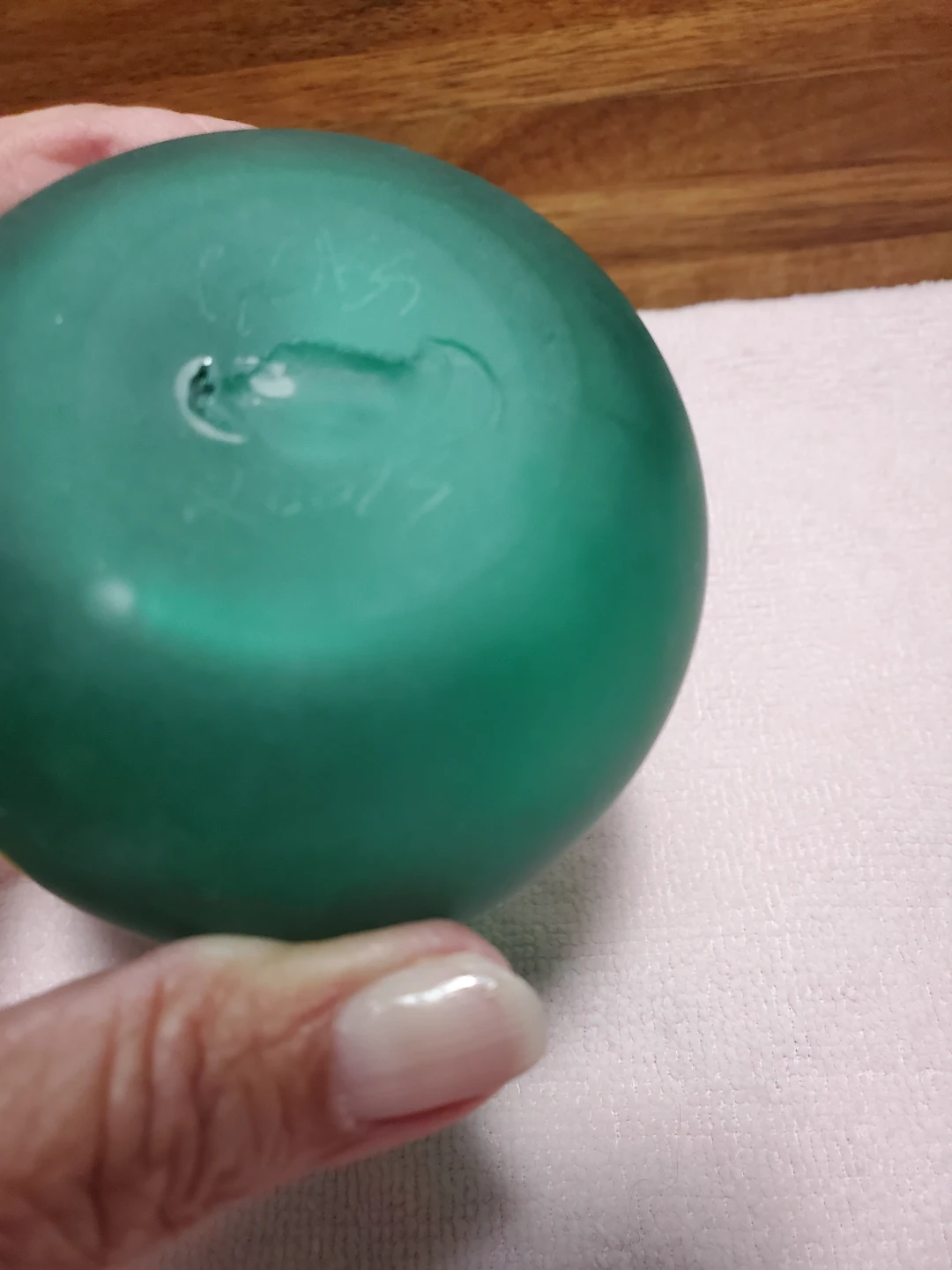 Green Frosted Glass Vase - photo 4