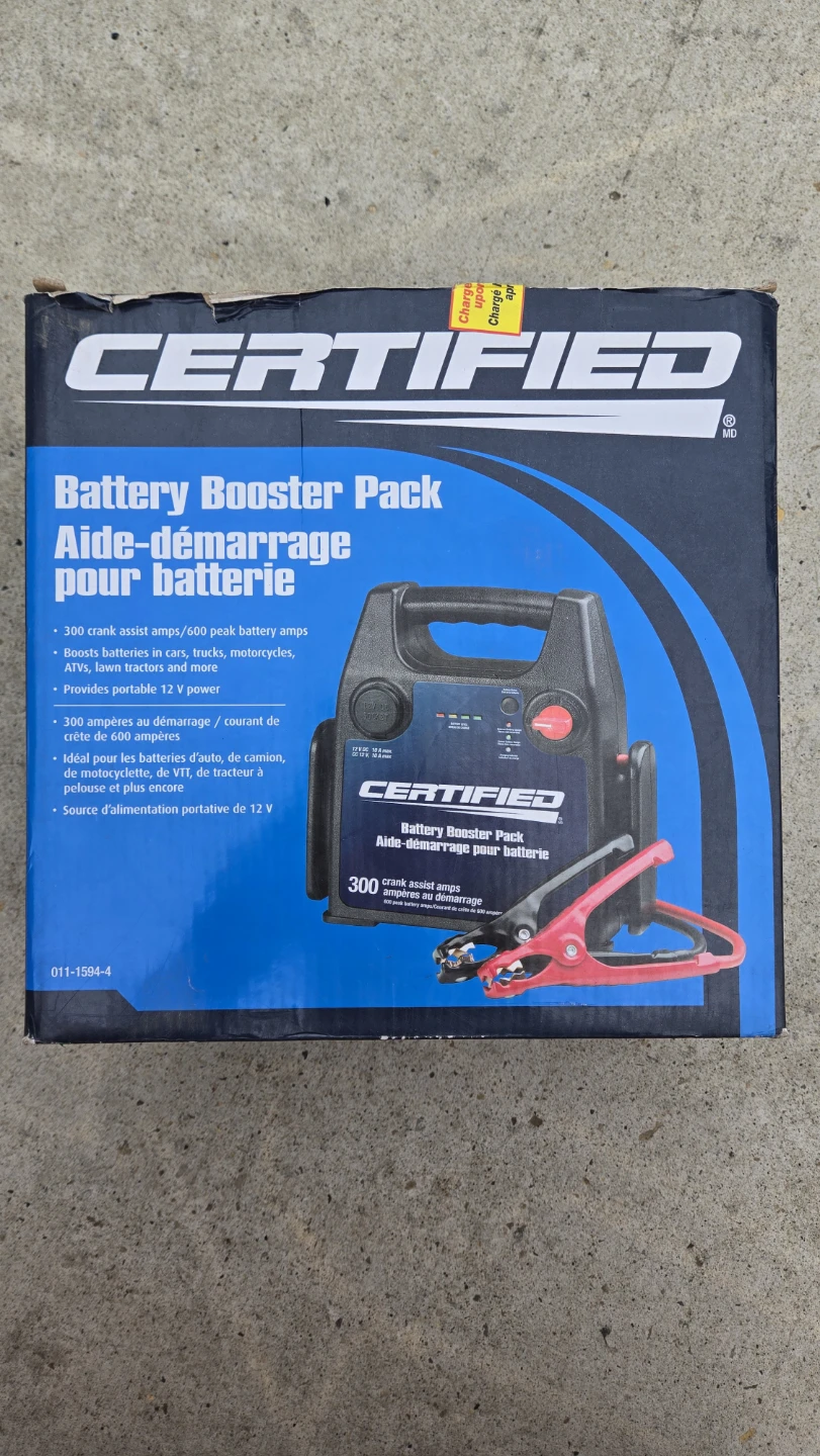 Certified Battery Booster Pack 300 Peak Amps