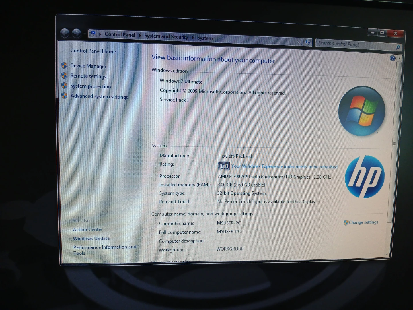 HP Pavilion p2-1140 PC with LG Monitor Set - photo 4