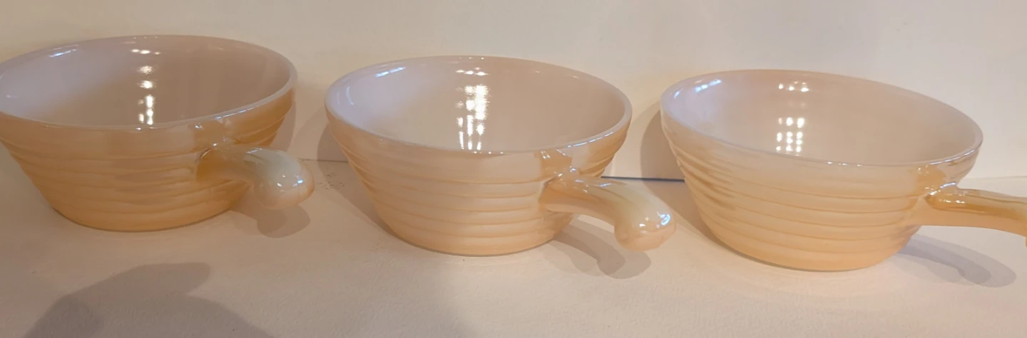 Vintage Fire King Beehive Peach Bowls