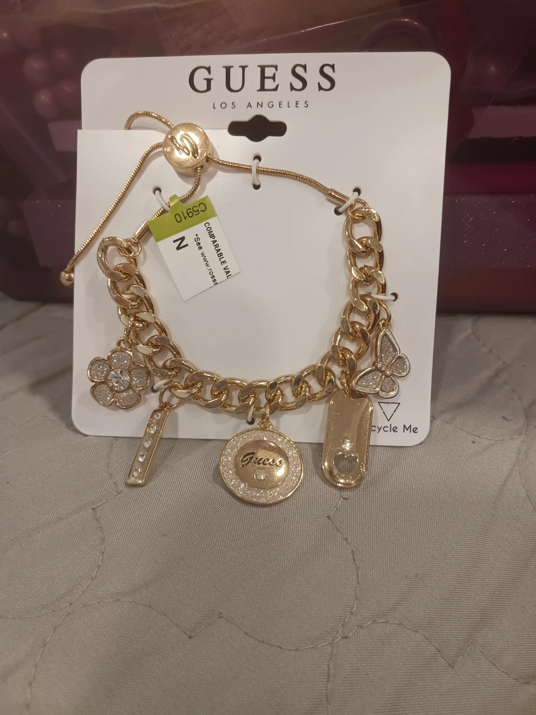 Guess Charm Bracelet Gold Tone