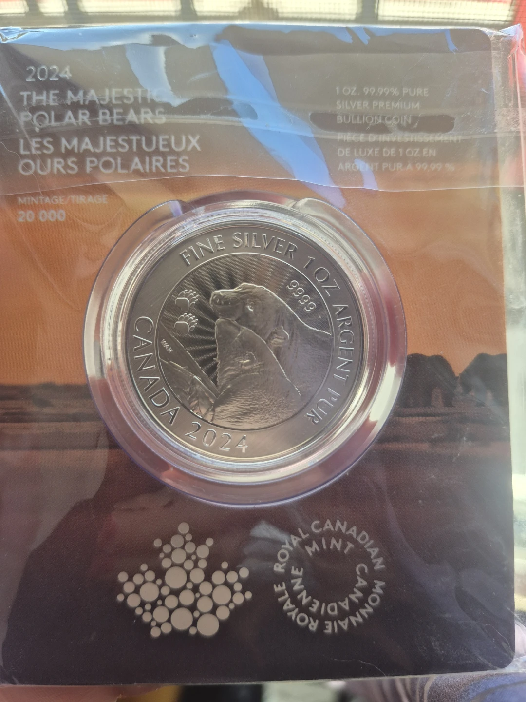 2024 Majestic Polar Bears 1oz Pure Silver Coin