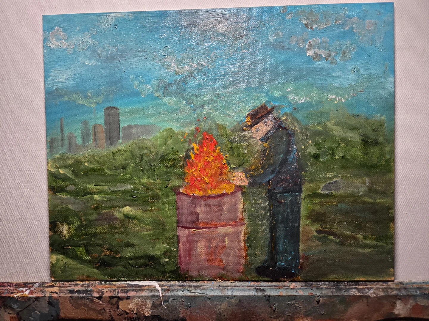 Original oil painting on canvas board - photo 5