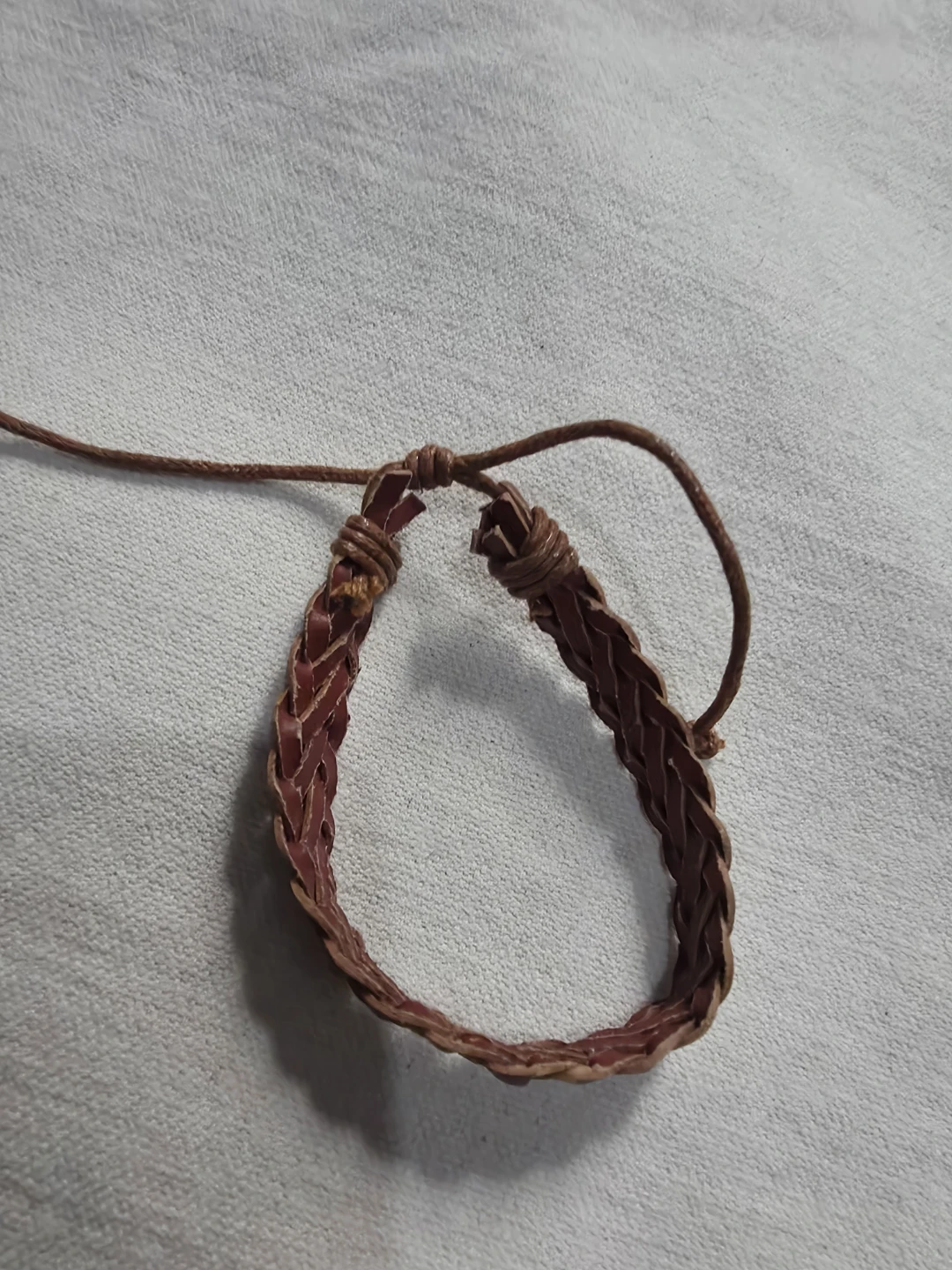 Light Brown Braided Leather Bracelet flat 🏈 - photo 2