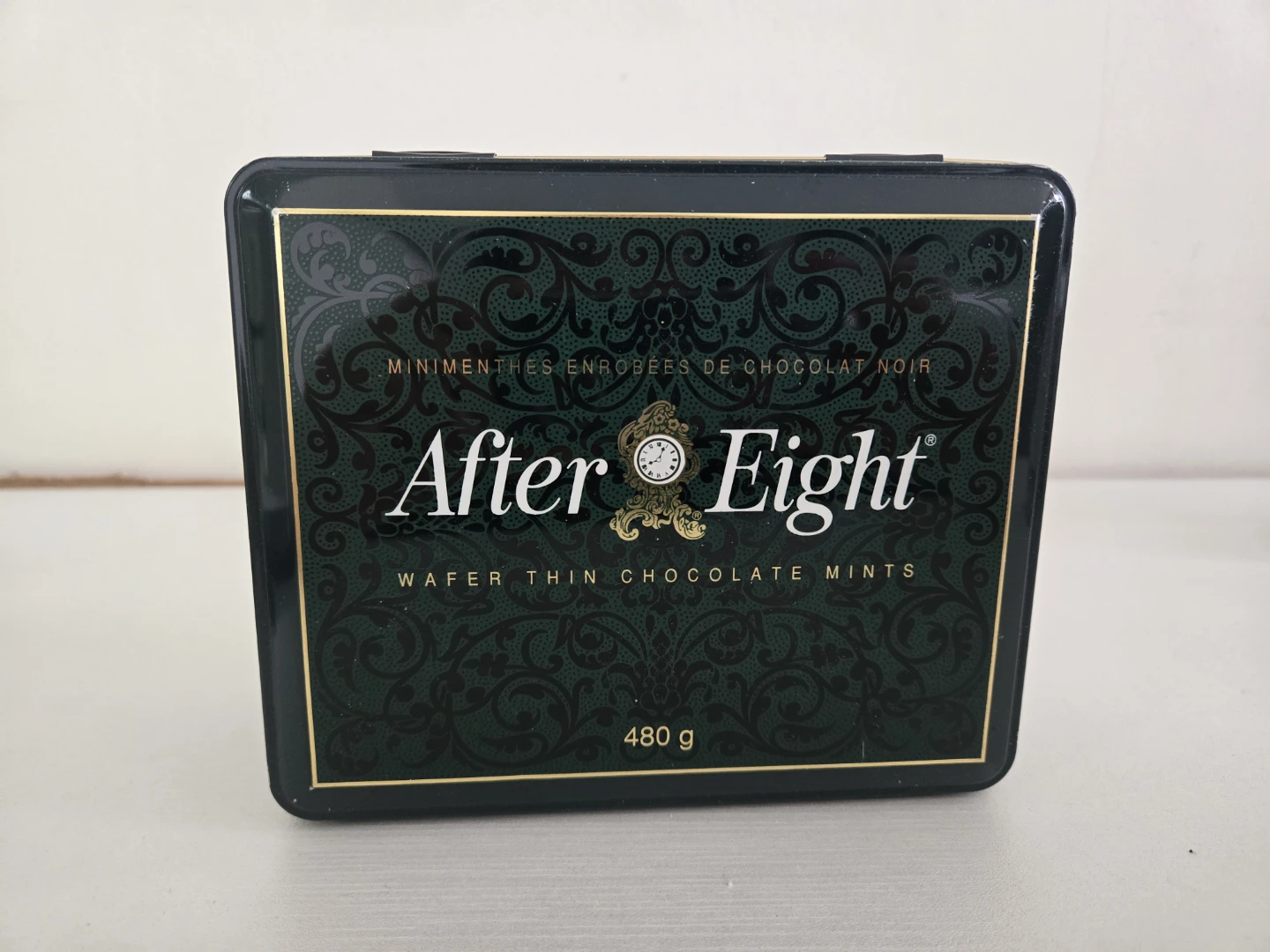 Vinage After Eight empty metal storage tin