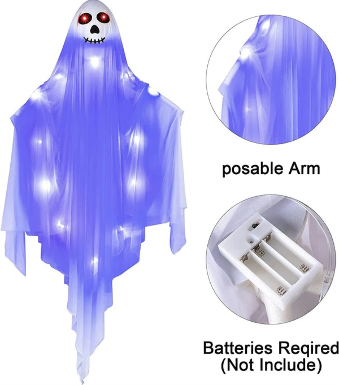 New 5ft long Light-Up Hanging Ghost Halloween Decoration - photo 3