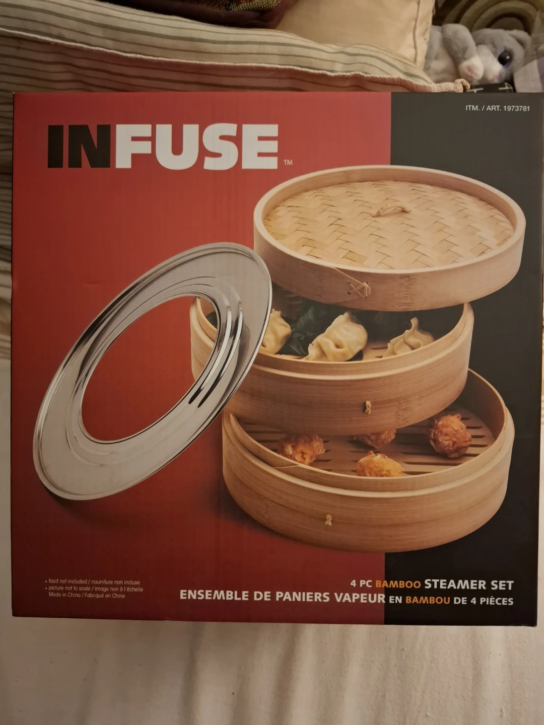 INFUSE 4 Piece Bamboo Steamer Set