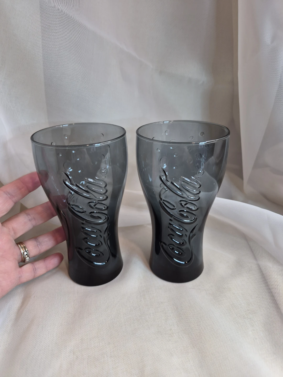 Pair of 5 1/2" x 3" Coca-Cola Glasses Coke Glasses - photo 4