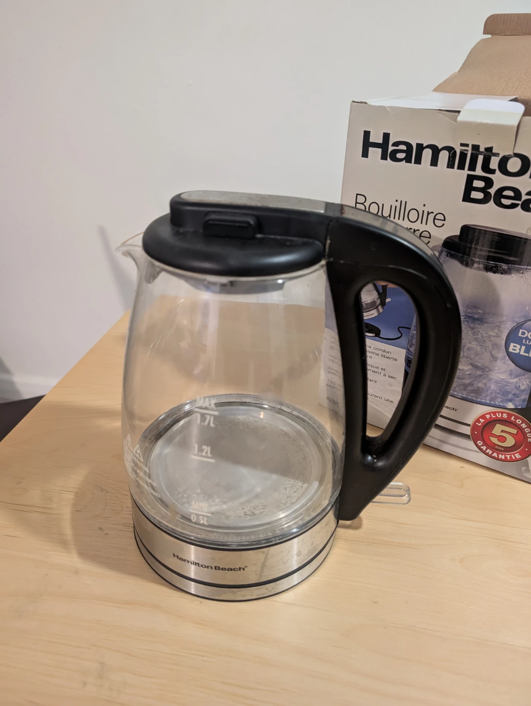 Hamilton Beach 1.7L Glass Kettle