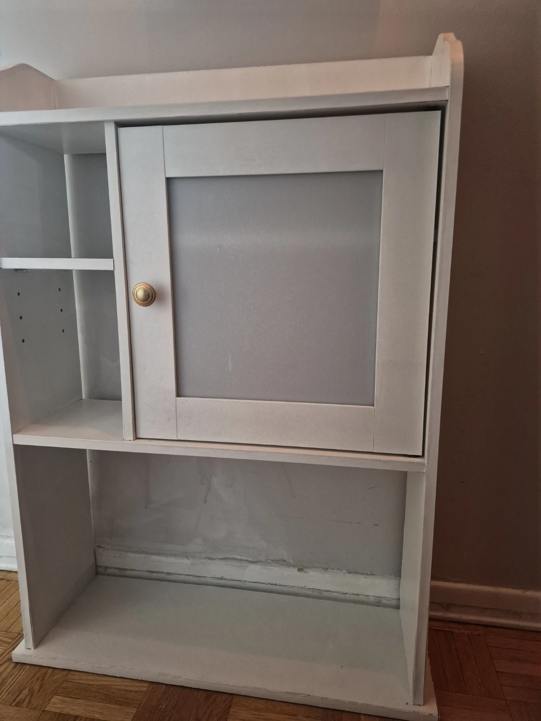 White Wall Vanity Shelf with Cabinet - photo 3