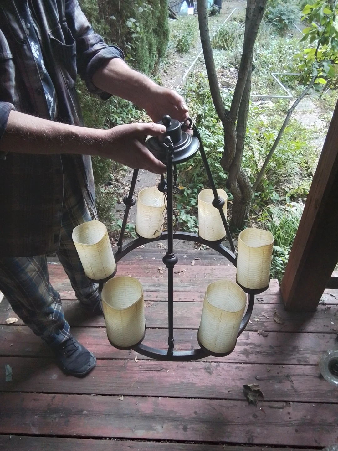 Rustic Wagon Wheel 5-Light Chandelier