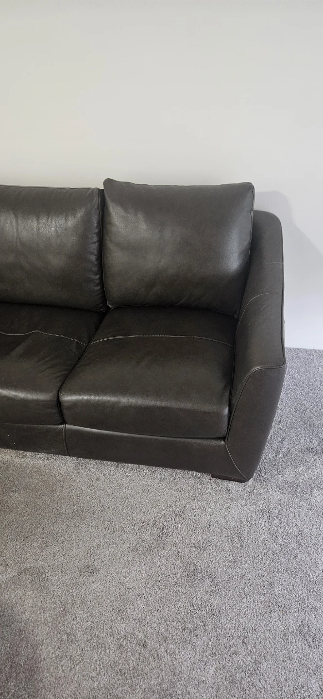 Leather Couch Dark Brown - photo 4