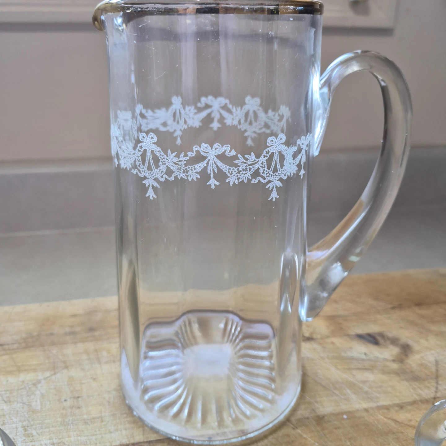 Vintage Clear Glass Cream and Sugar Set with Pitcher - photo 4
