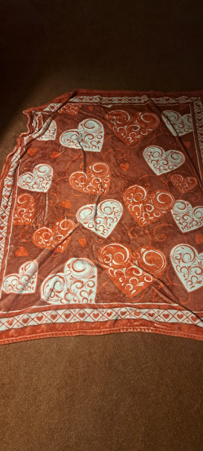 Throw Blanket with Hearts