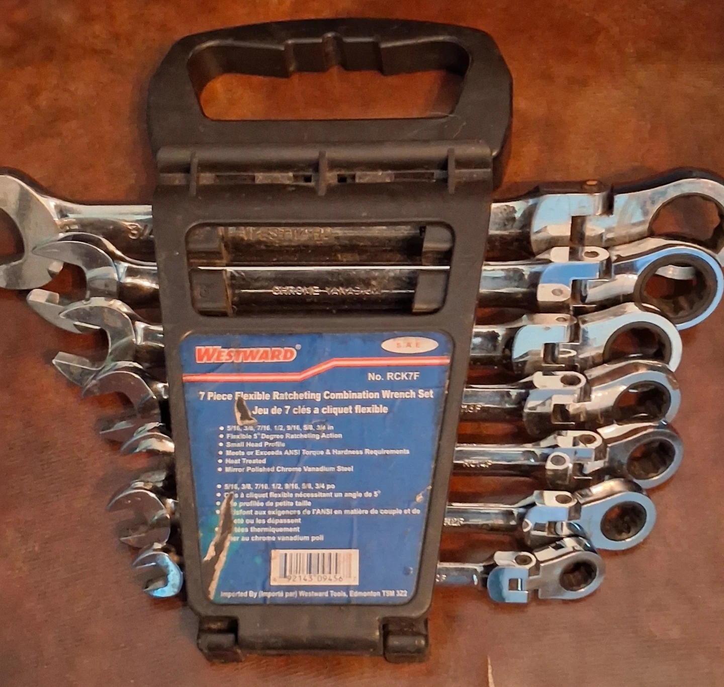 Westward 7 Piece Flexible Ratcheting Combination Wrench Set