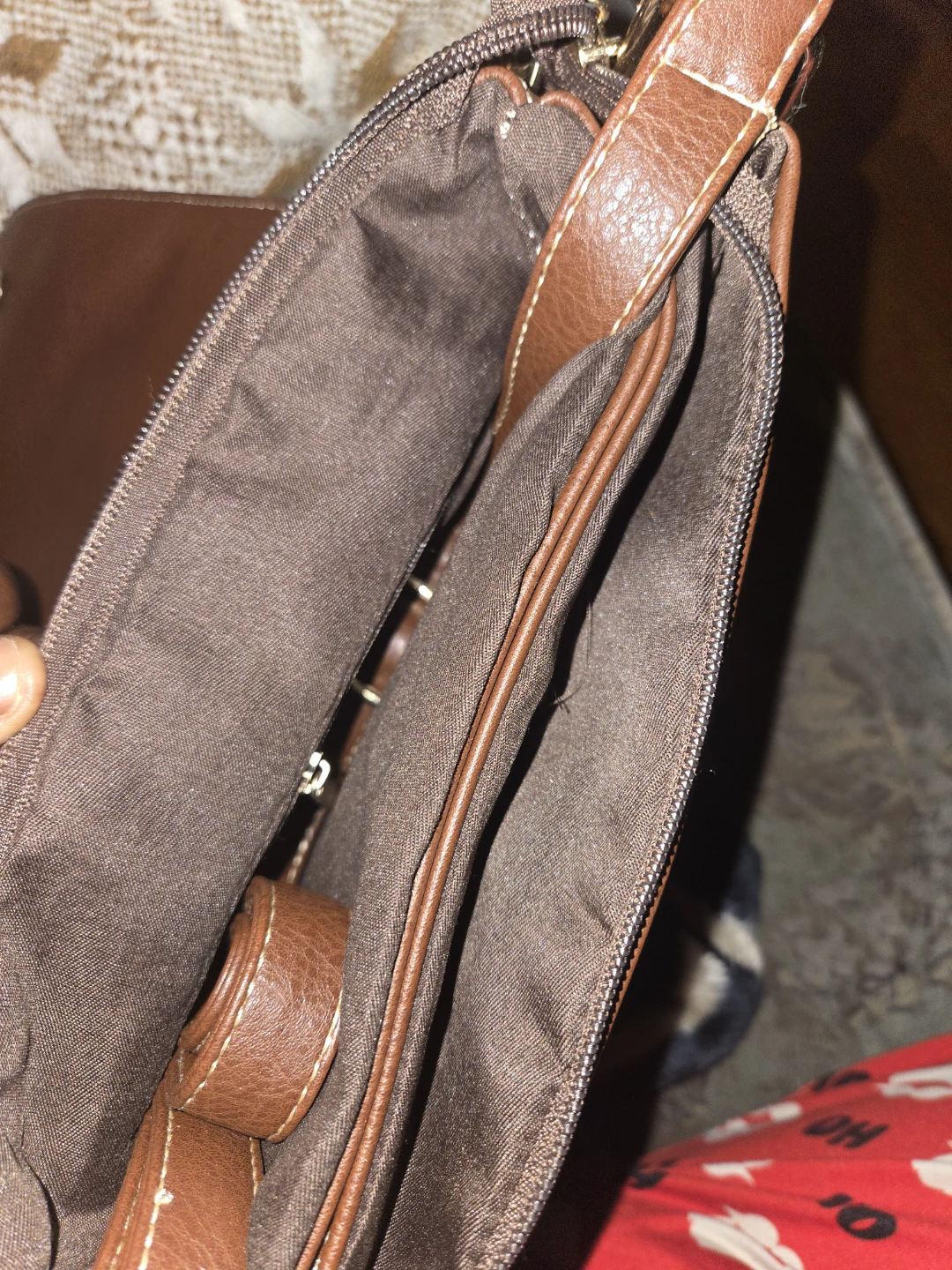 Brown Faux Leather Crossbody Bag - photo 3