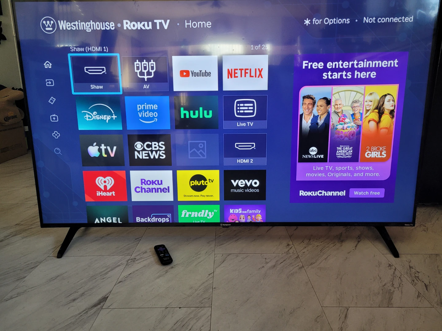 Westinghouse Roku TV 65 inch