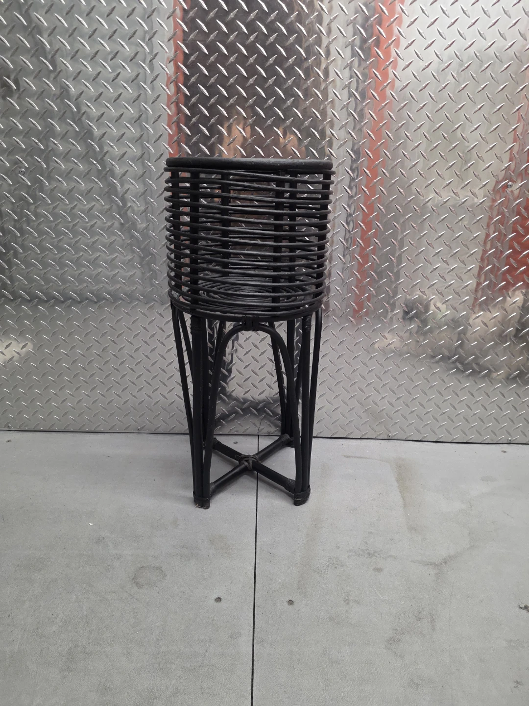 Black Rattan Plant Stand