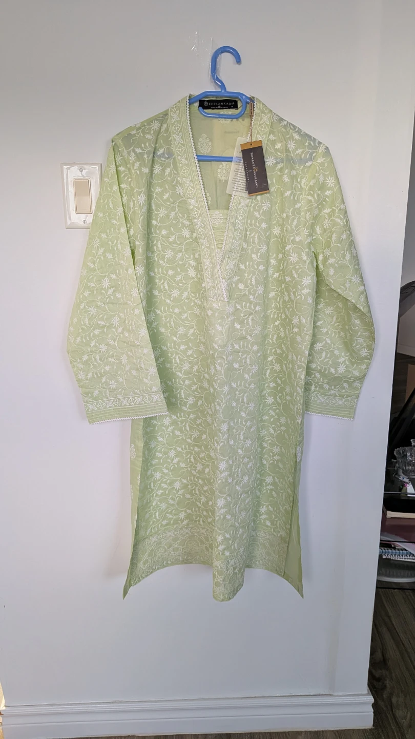 Bonanza Satrangi Chikankari Kurti - Green