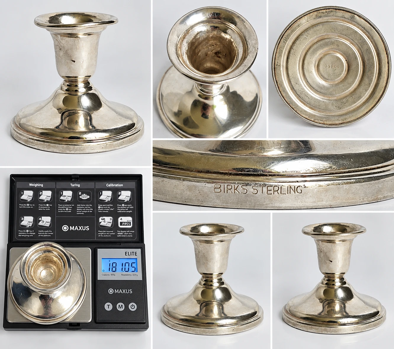 Vintage Birks Sterling Silver Weighted Candlestick Holder