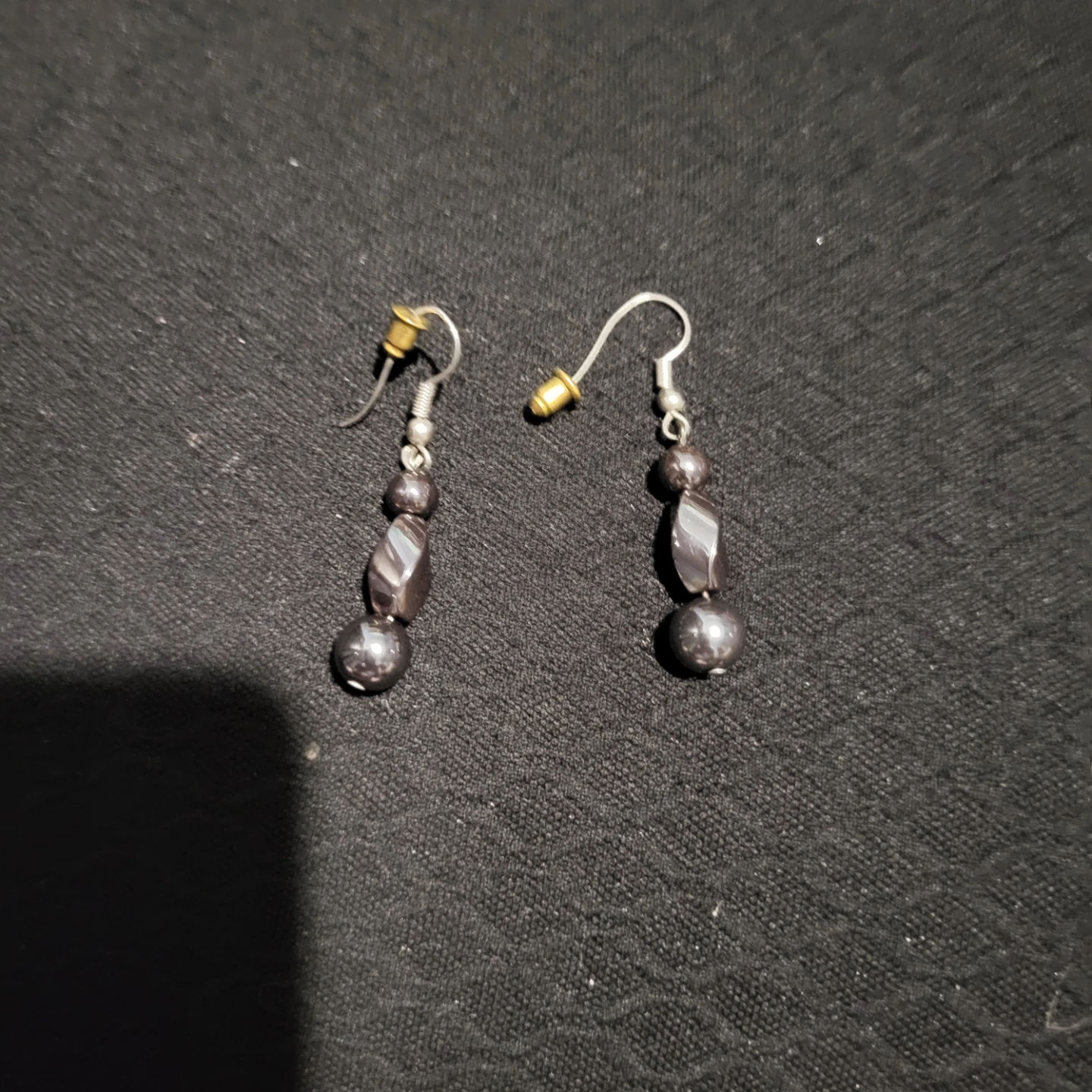 Pair of beaded drop earrings