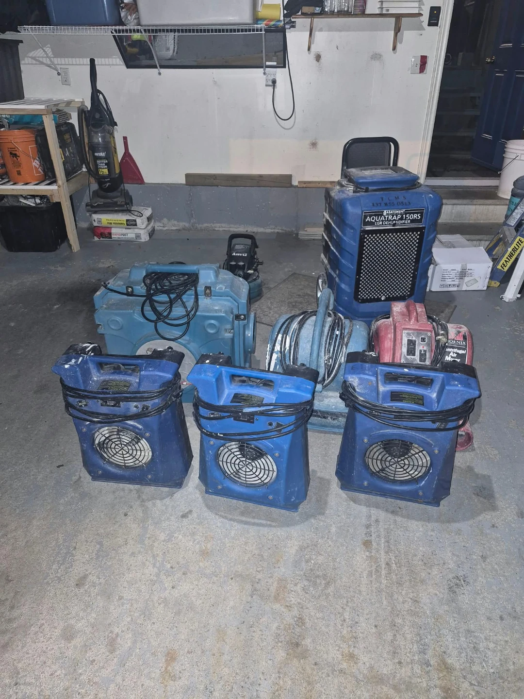 Abatement Aquatrap 150RS Dehumidifier and Air Movers