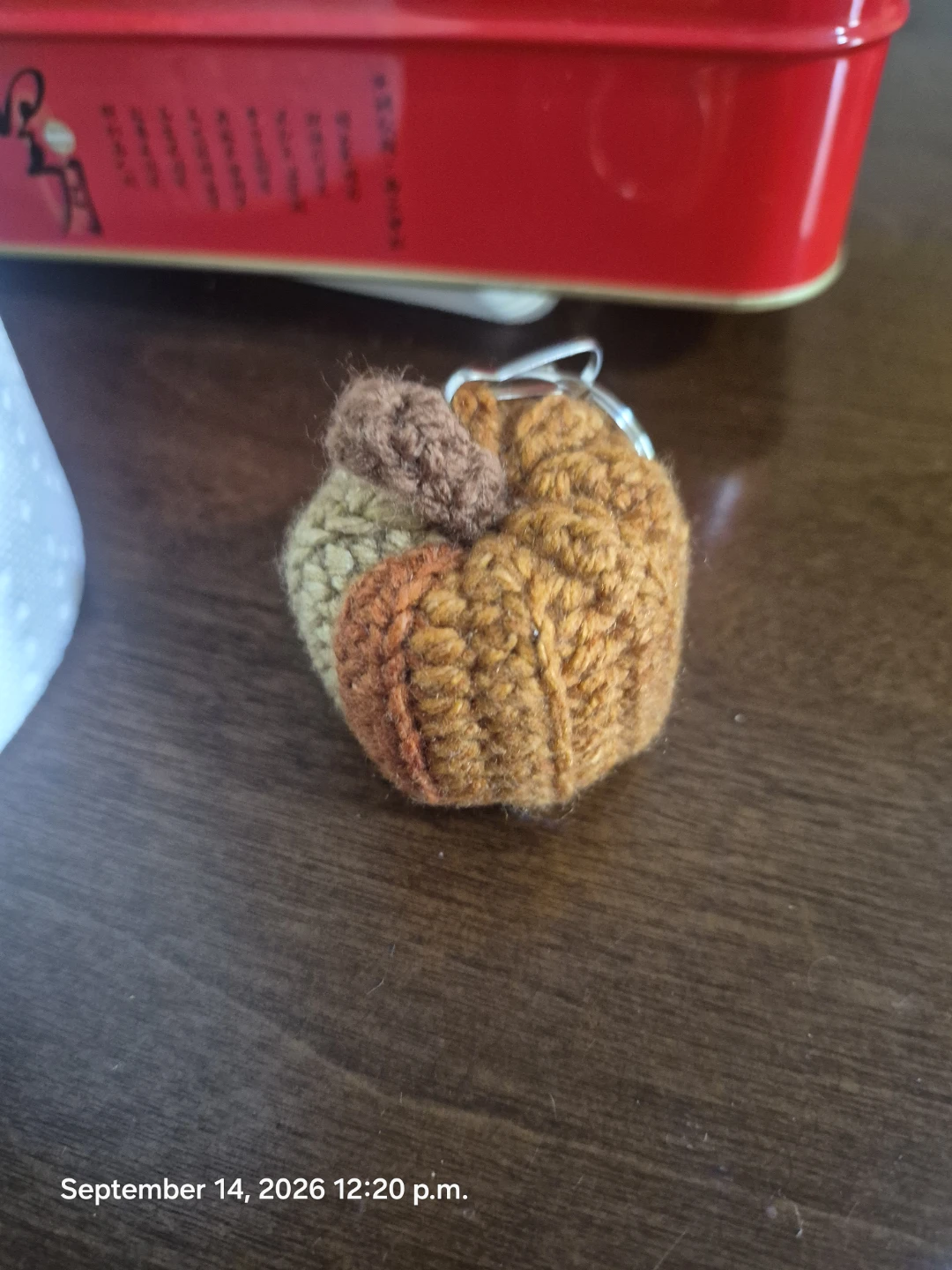 Handmade Crocheted Acorn Keychain