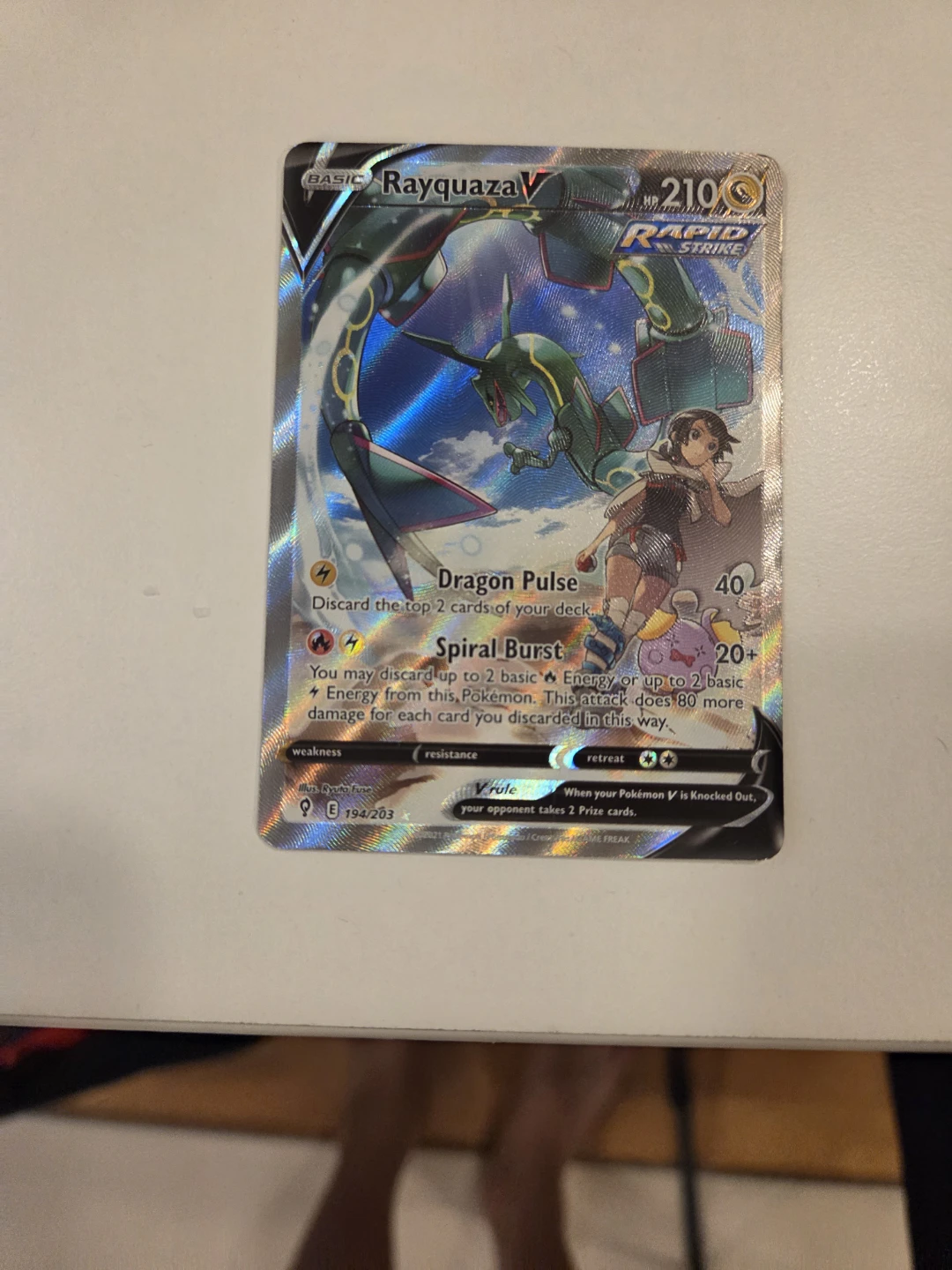 Rayquaza V 194/203 Full Art Pokemon Card - photo 3