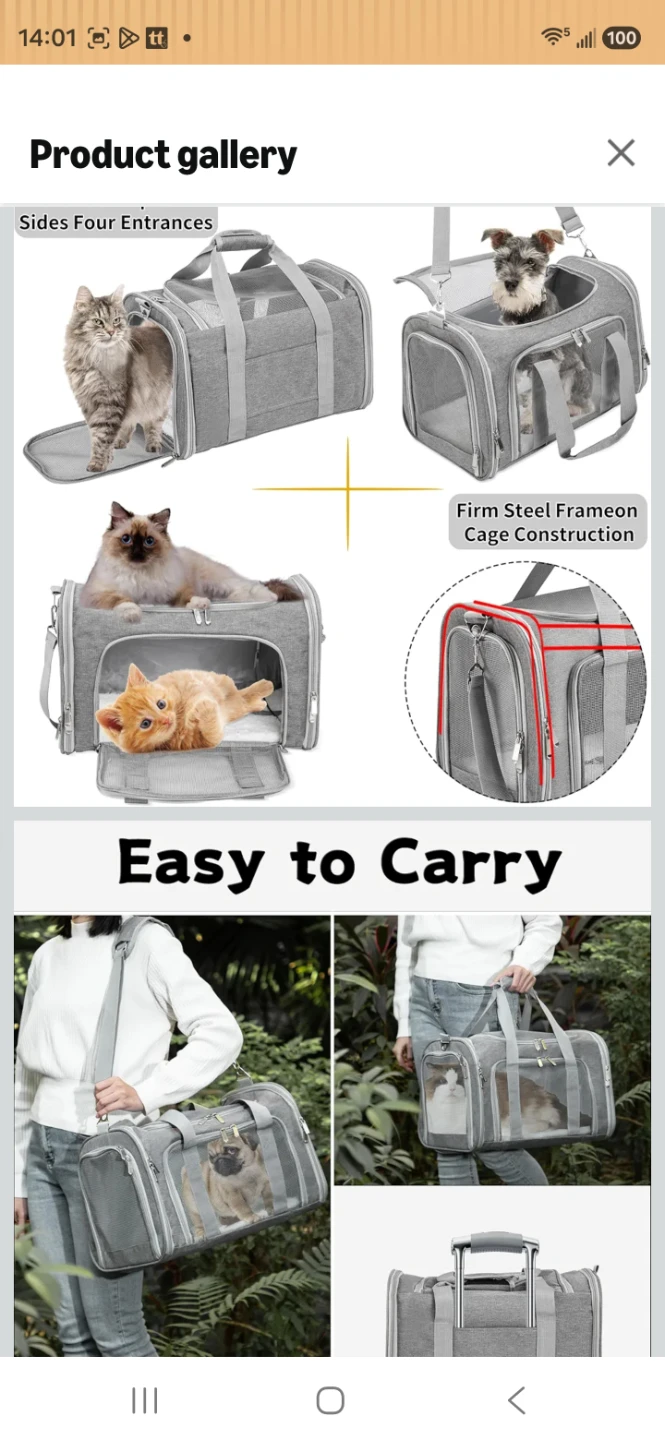 Gray Medium Pet Carrier - photo 3