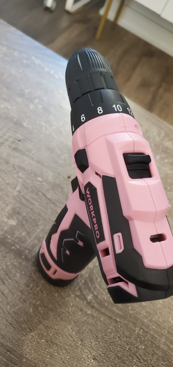 Pink Workpro Cordless 12V Drill (No charger) w/bits - photo 4