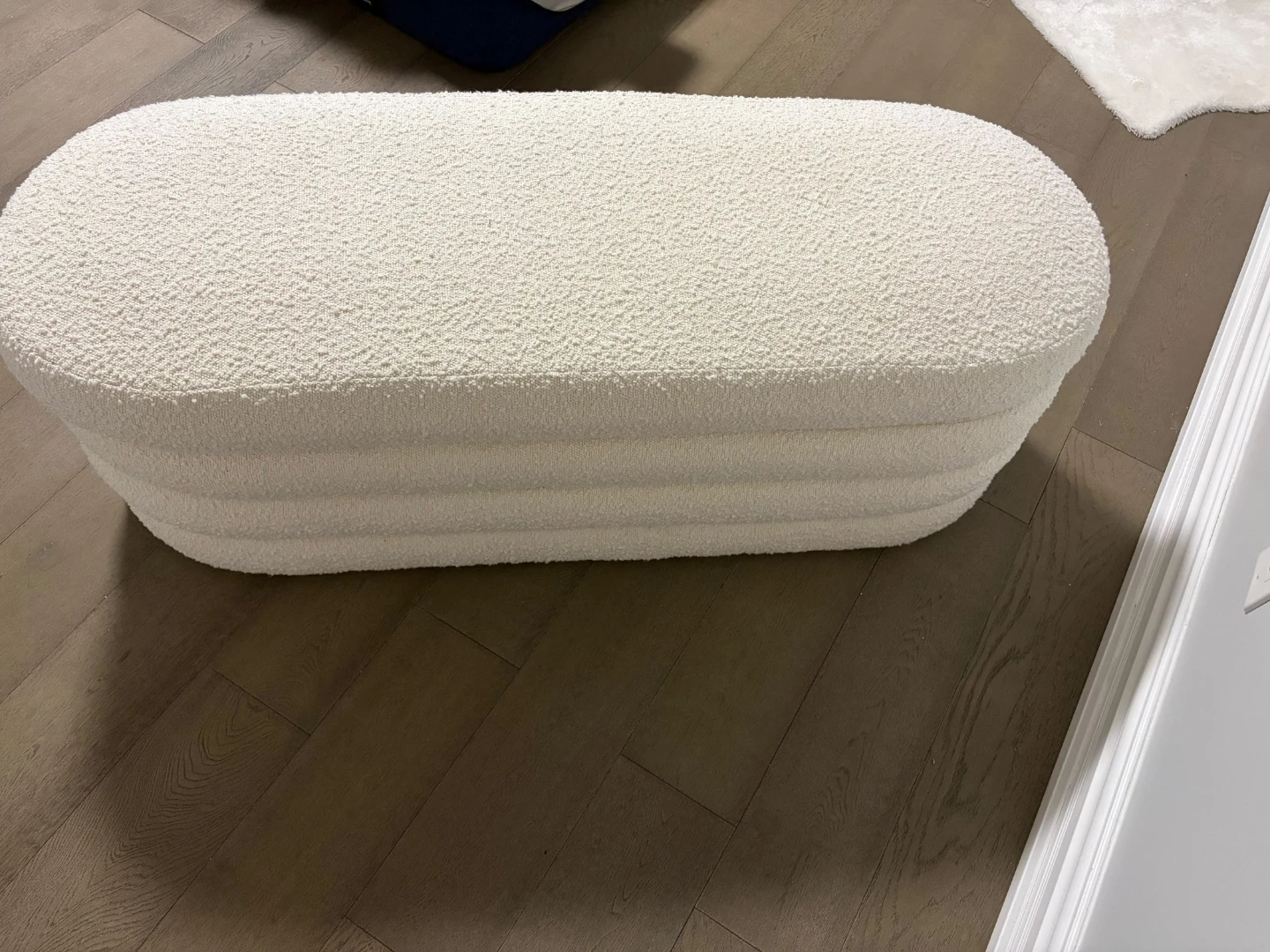 Cream Storage Bed Bench/Ottoman