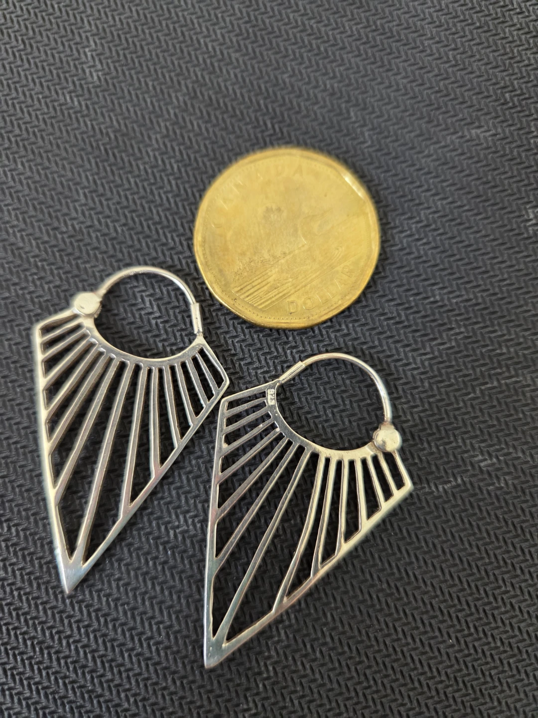 Silver Geometric Hoop Earrings - photo 3