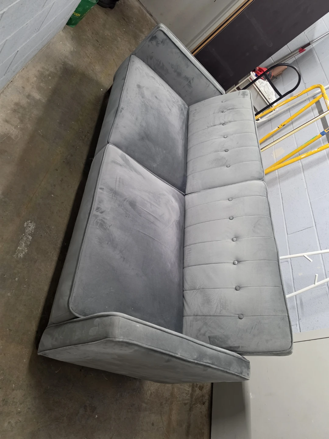 Next Grey Velvet Tufted Sofa bed - photo 2
