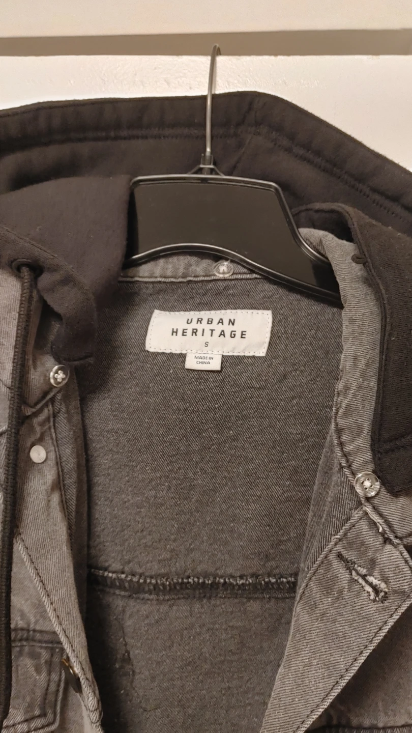 Urban Heritage Grey Denim Jacket with Hood - Size S - photo 2
