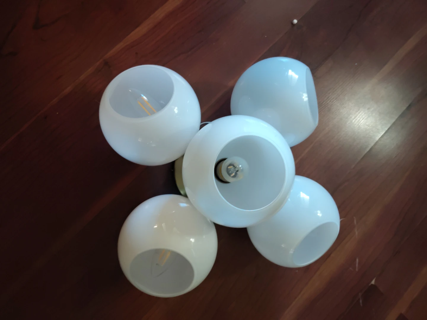 5-Light Brass Globe Ceiling Fixture - photo 4