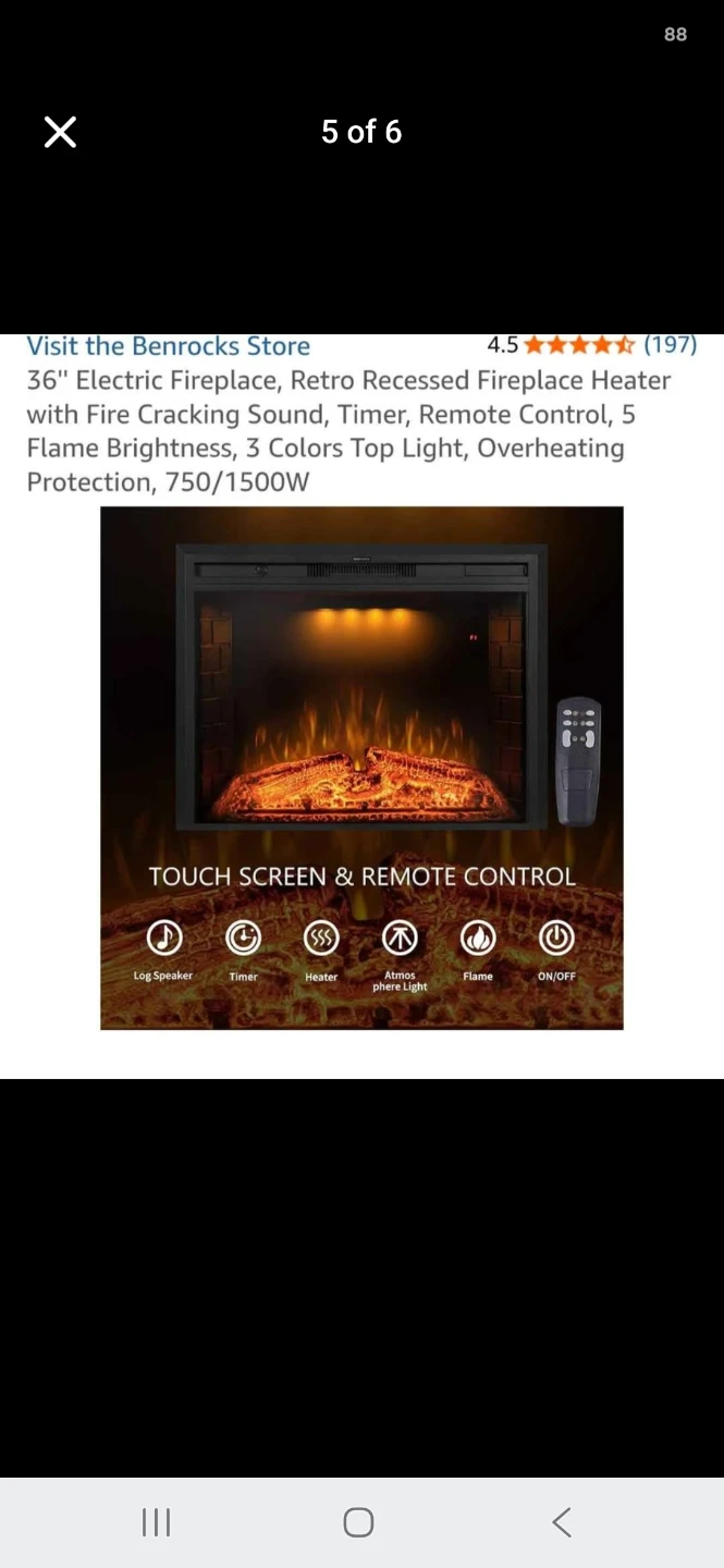 Benrocks 36" Electric Fireplace Heater - photo 2