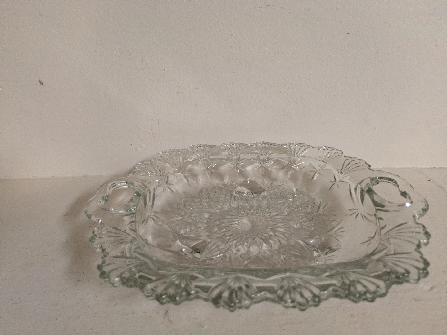 Vintage Crystal Serving Tray